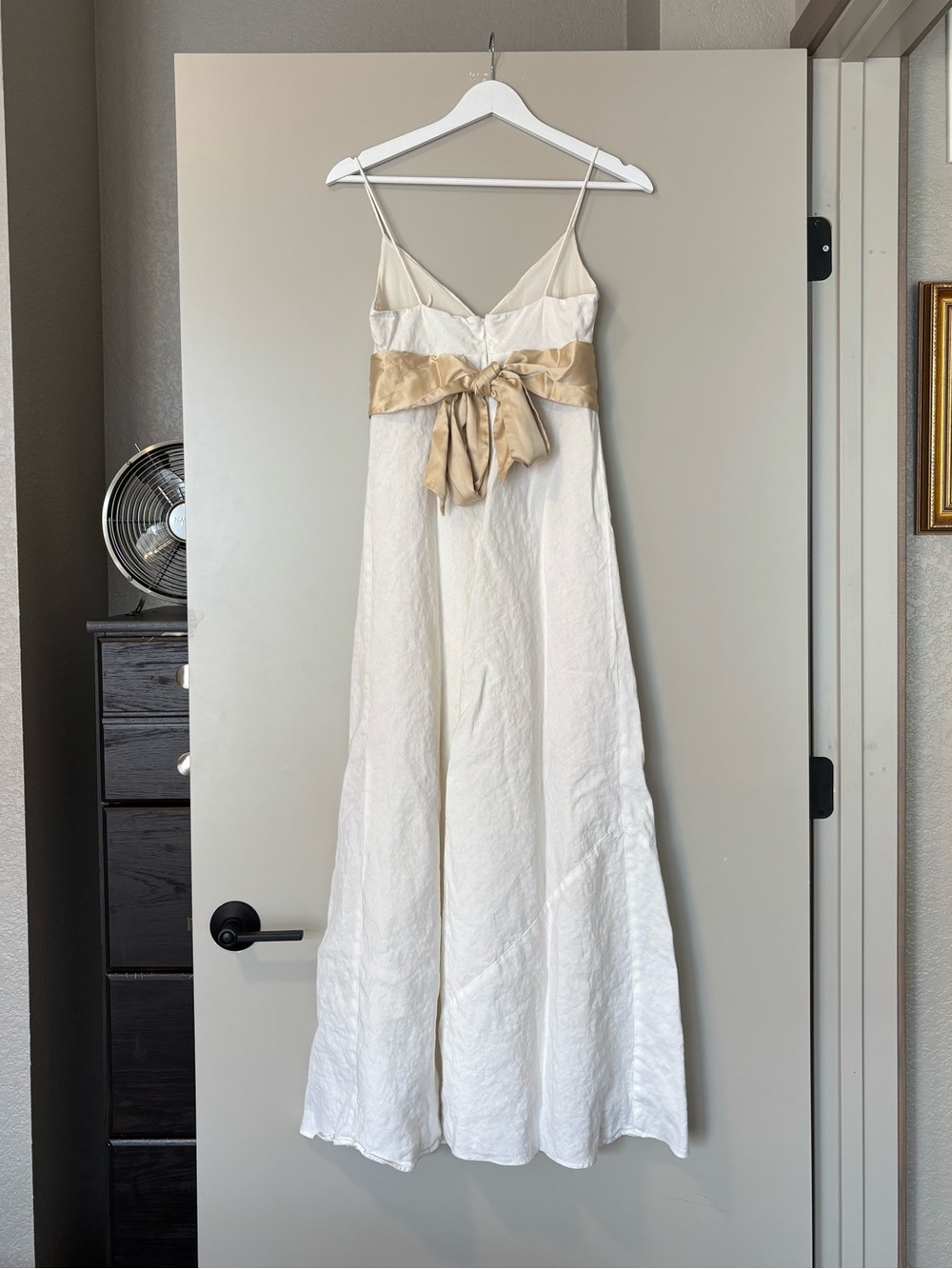 J. Crew 100% Linen with 100% Silk Lining Maxi Dress Cottagecore Greek Goddess - Picture 2 of 7